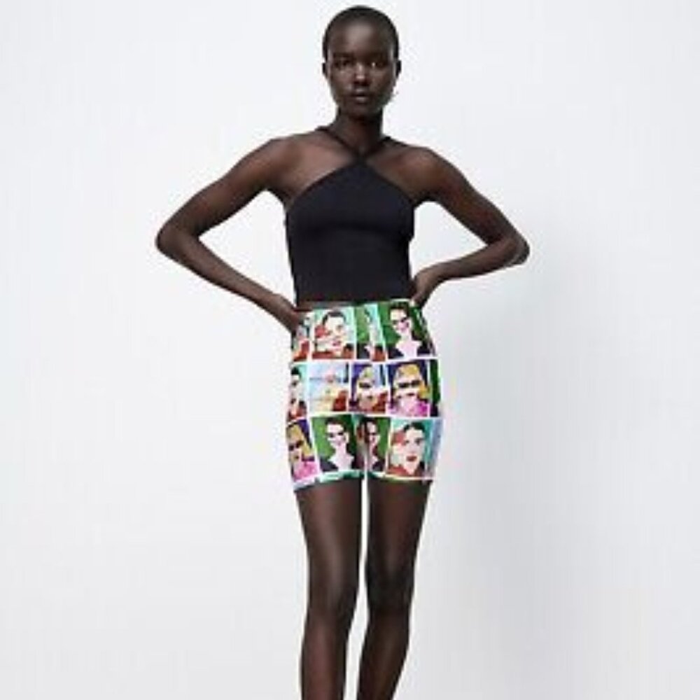Zara + Natacha Paschal High Waist Bike Cycling Shorts Size M